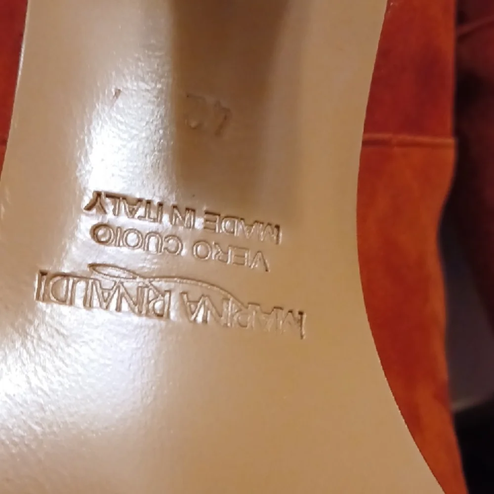 Marina Rinaldi Orange Suede Ankle Boots - Picture 2 of 15